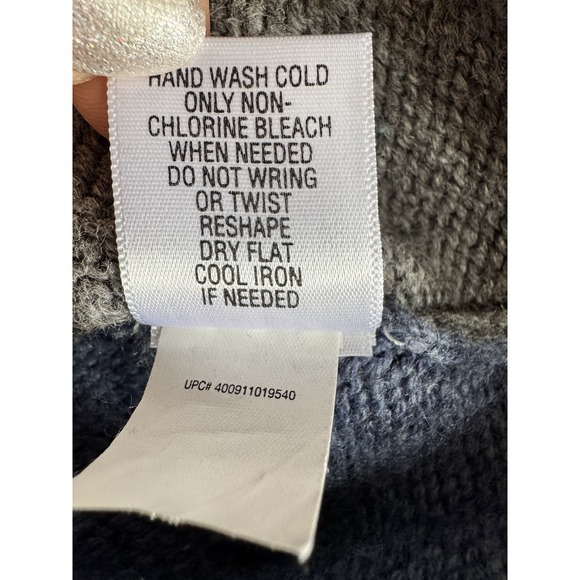 Croft & Barrow 3X Knit Zipper Sweater Cardigan Christmas Blue Snowflake Snowman - Picture 15 of 16